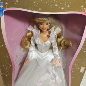 Disney Sleeping Beauty Bride Doll 1997 in Shimmery White Gown.
